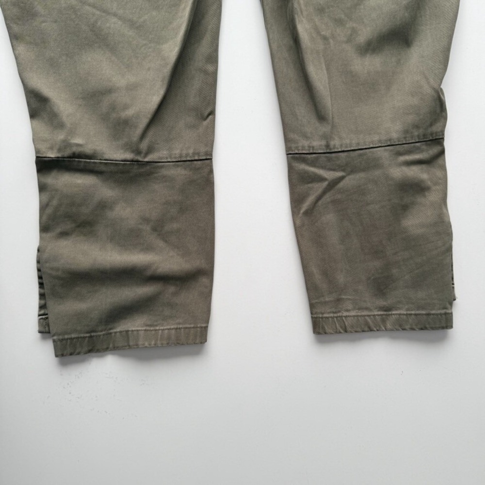 SIBEL SARAL High Rise Cropped Pants Womens 35x22 Green Side Zip Trouser - Picture 13 of 14